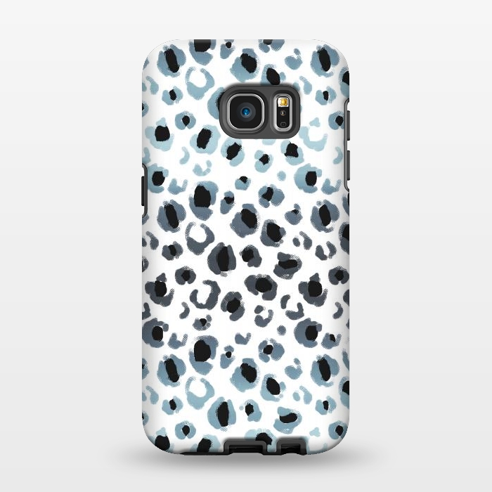 Galaxy S7 EDGE StrongFit Blue grey gradient leopard print by Oana 