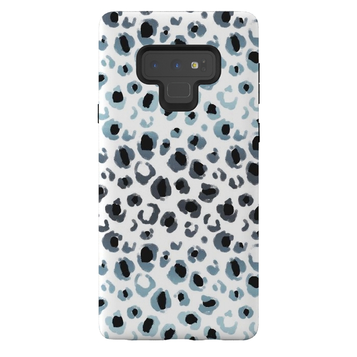 Galaxy Note 9 StrongFit Blue grey gradient leopard print by Oana 