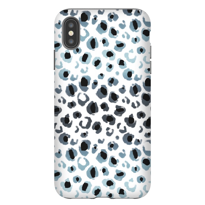 iPhone Xs Max StrongFit Blue grey gradient leopard print by Oana 