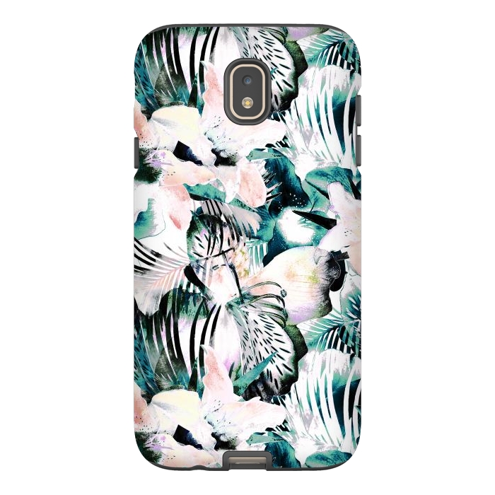 Galaxy J7 StrongFit Tropical flowers and palm leaves by Oana 