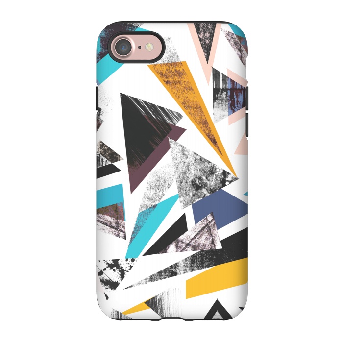 iPhone 7 StrongFit Colorful textured triangles by Oana 