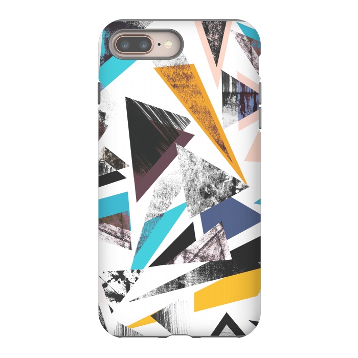 iPhone 7 plus StrongFit Colorful textured triangles by Oana 