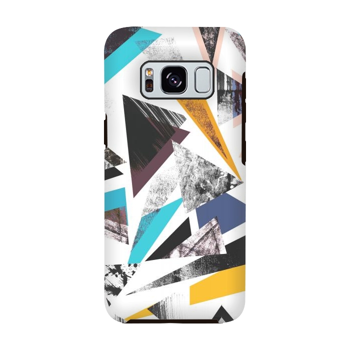 Galaxy S8 StrongFit Colorful textured triangles by Oana 