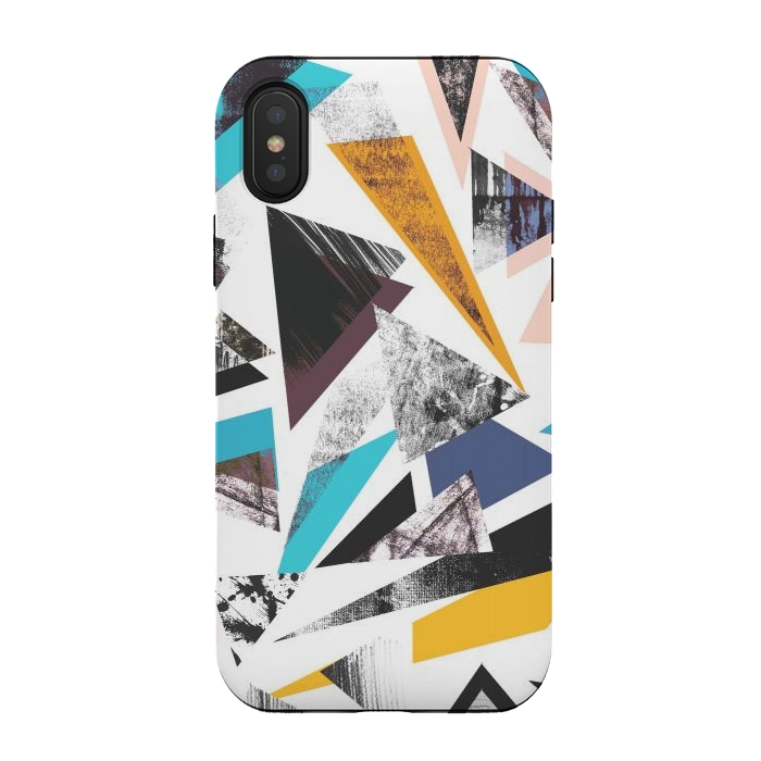 iPhone Xs / X StrongFit Colorful textured triangles by Oana 