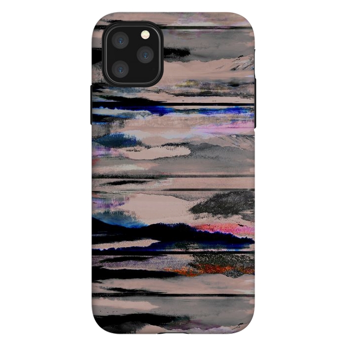 iPhone 11 Pro Max StrongFit Mountain landscape brushed painted pattern by Oana 
