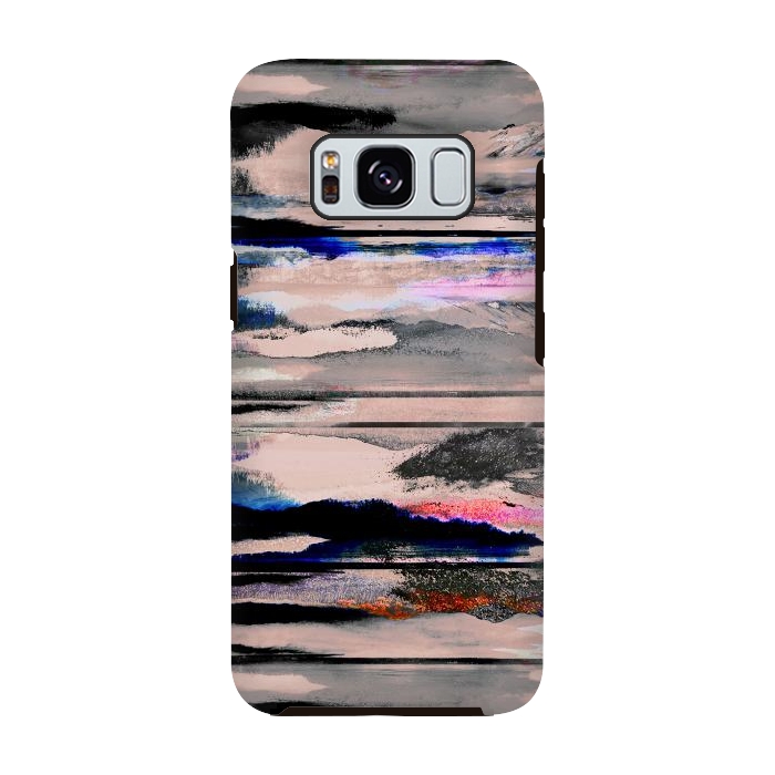 Galaxy S8 StrongFit Mountain landscape brushed painted pattern by Oana 