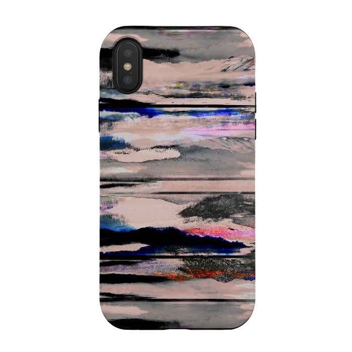 iPhone Xs / X StrongFit Mountain landscape brushed painted pattern by Oana 