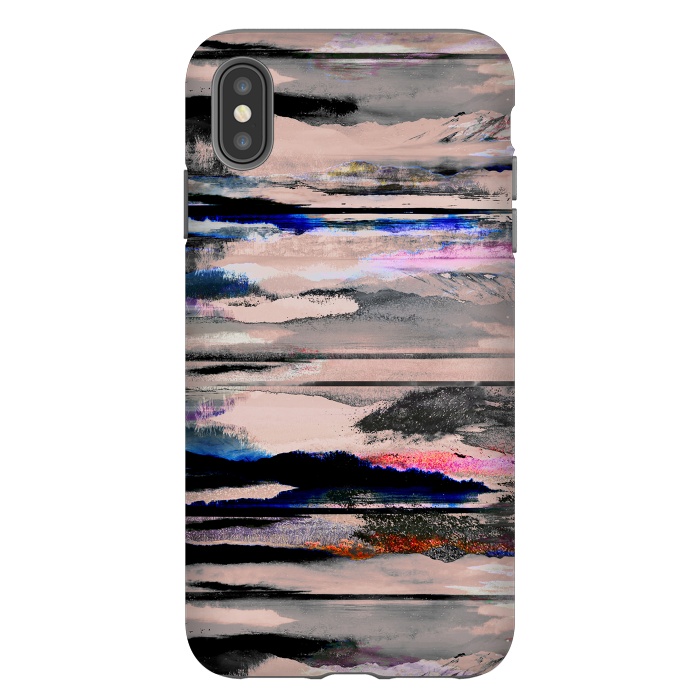 iPhone Xs Max StrongFit Mountain landscape brushed painted pattern by Oana 