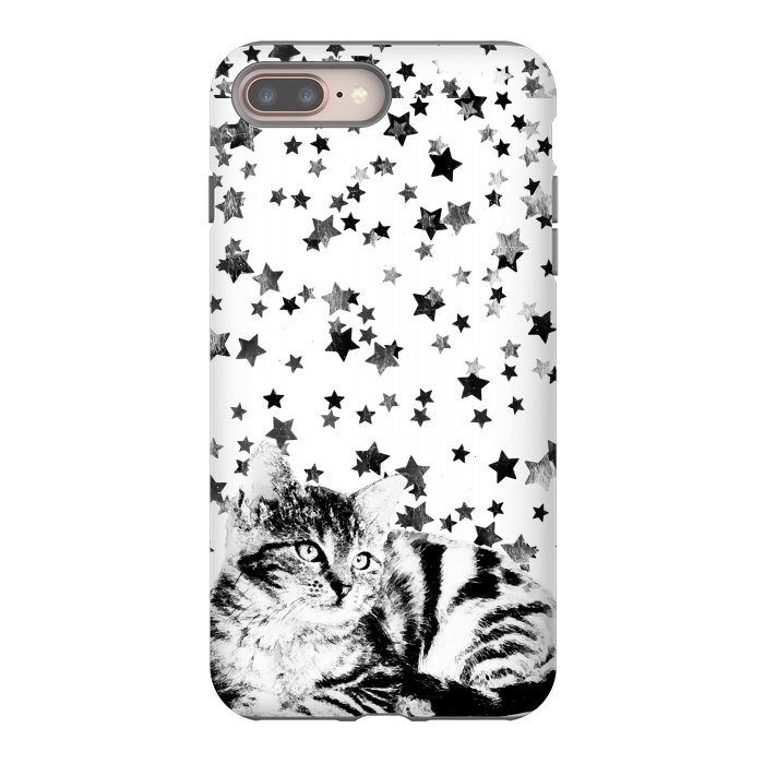 iPhone 7 plus StrongFit Cute kitten with silver stars by Oana 