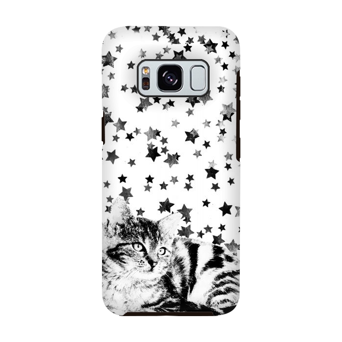 Galaxy S8 StrongFit Cute kitten with silver stars by Oana 
