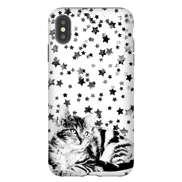 iPhone Xs Max StrongFit Cute kitten with silver stars by Oana 