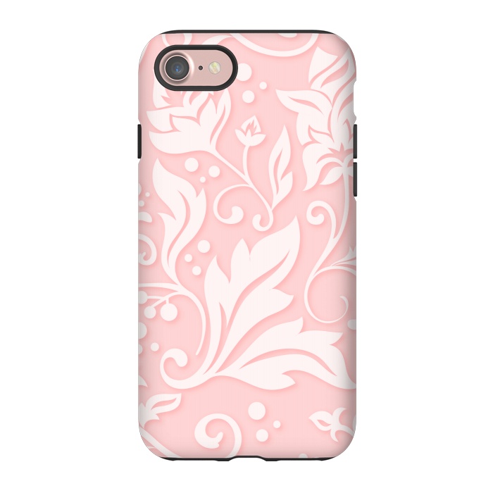 iPhone 7 StrongFit white floral pattern 2  by MALLIKA