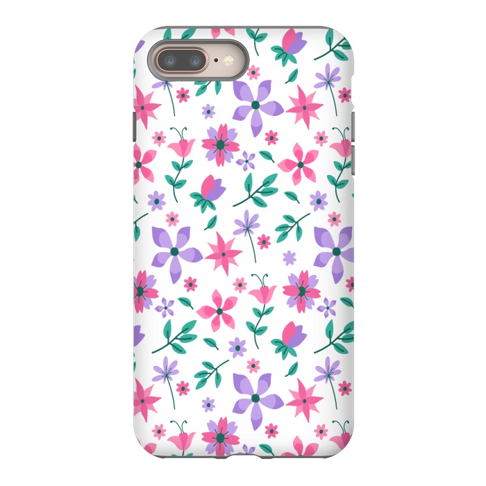 iPhone 7 plus StrongFit PINK PURPLE FLORAL PATTERN 2 by MALLIKA