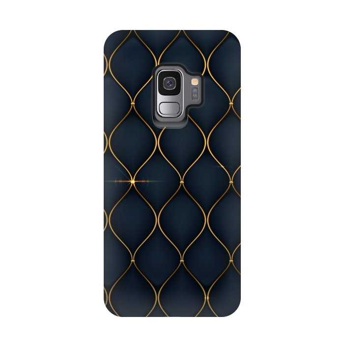 Galaxy S9 StrongFit blue golden lines pattern 2 by MALLIKA