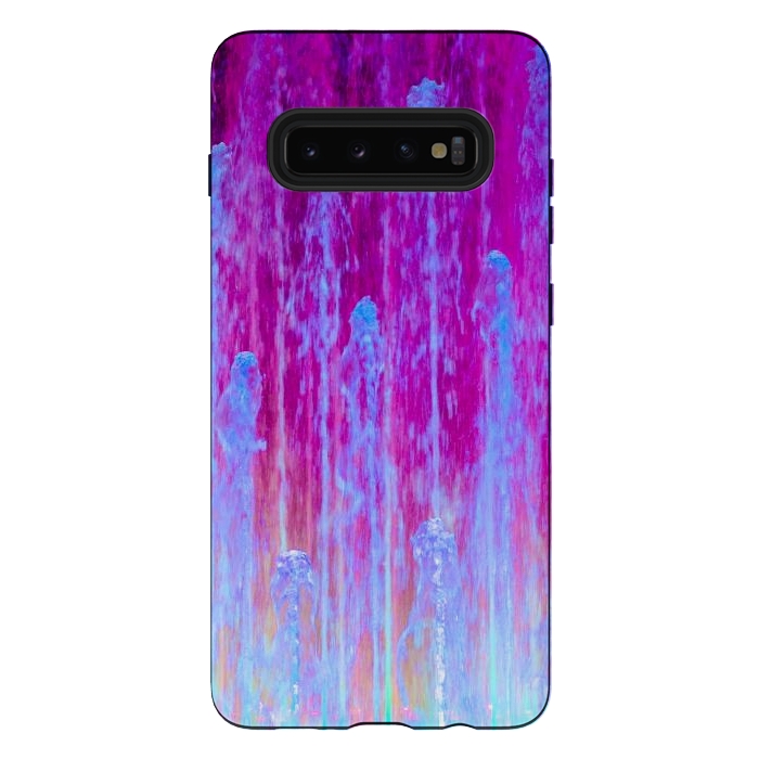 Galaxy S10 plus StrongFit Pink blue abstract  by Winston
