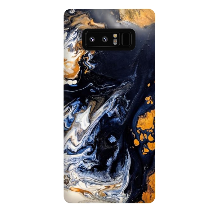Galaxy Note 8 StrongFit Black and golden abstract painting  by Winston