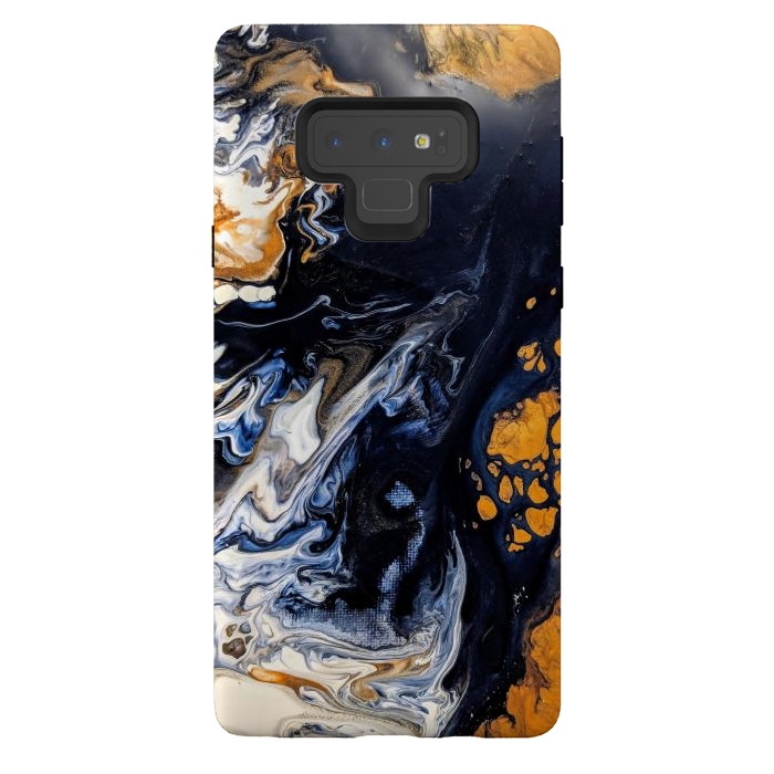Galaxy Note 9 StrongFit Black and golden abstract painting  by Winston
