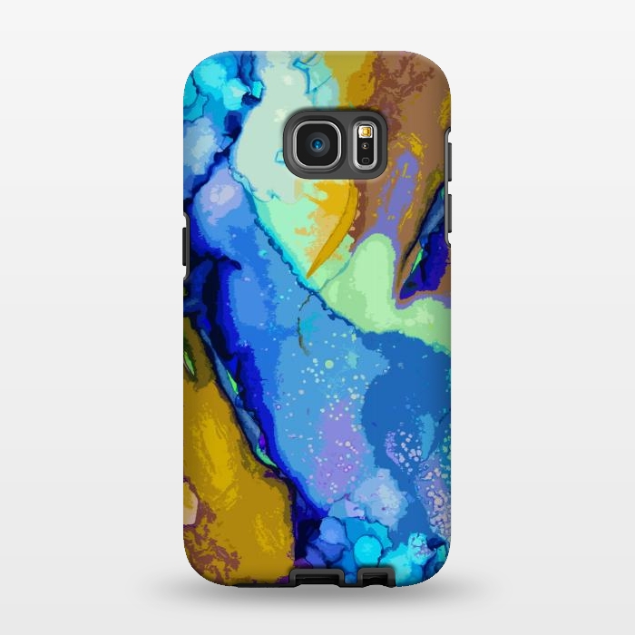 Galaxy S7 EDGE StrongFit Blue beachy abstract art by Josie