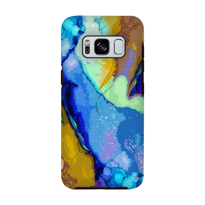 Galaxy S8 StrongFit Blue beachy abstract art by Josie