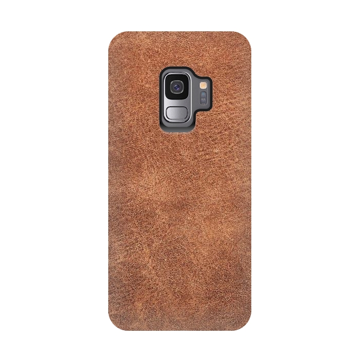 Galaxy S9 StrongFit Brown leather texture  by Winston