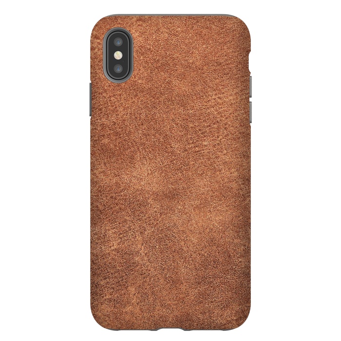 iPhone Xs Max StrongFit Brown leather texture  by Winston