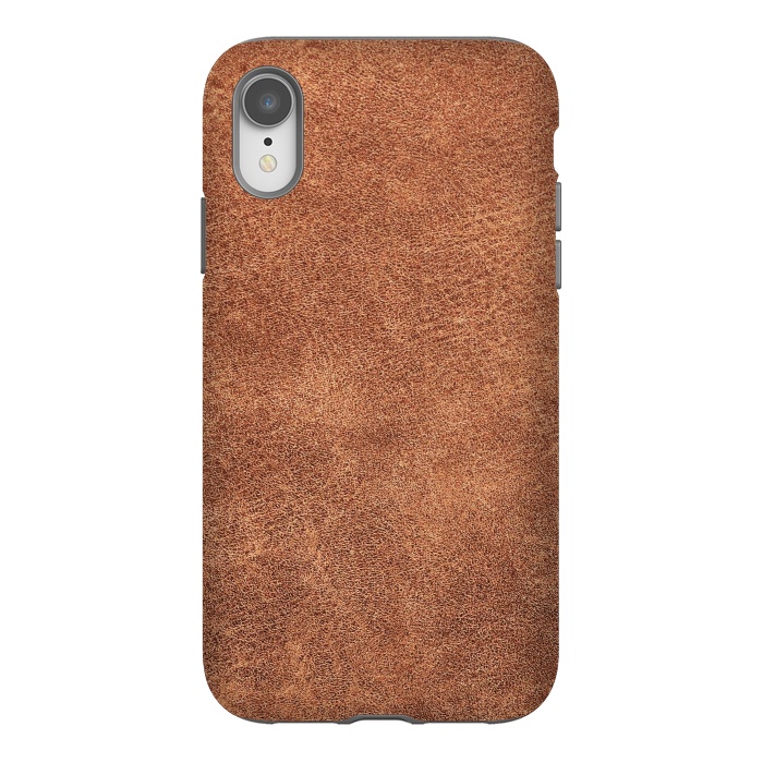 iPhone Xr StrongFit Brown leather texture  by Winston