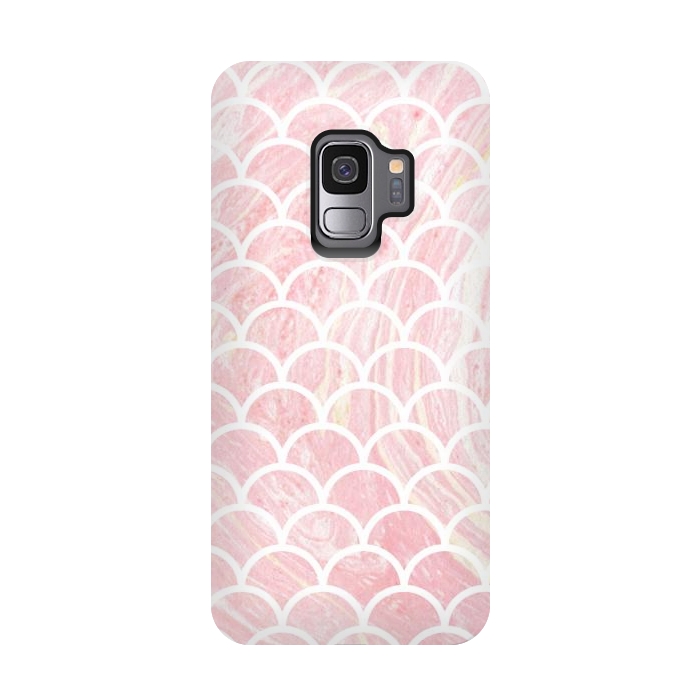 Galaxy S9 StrongFit Pink marble by Julia Badeeva