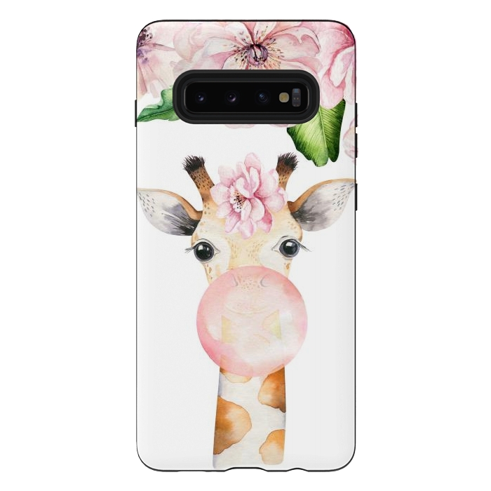 Galaxy S10 plus StrongFit Flower Giraffe With Chewing gum by  Utart