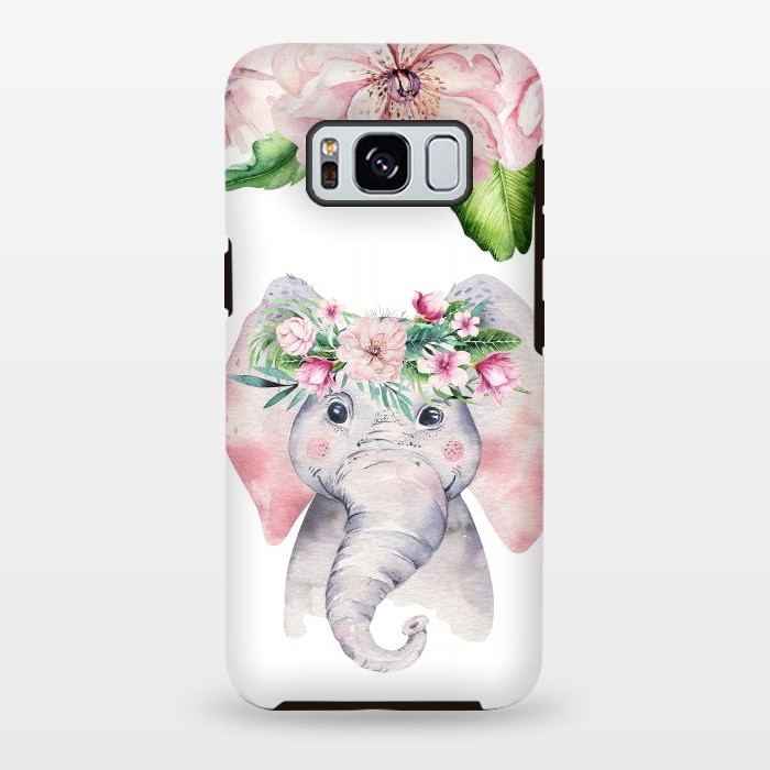 Galaxy S8 plus StrongFit Flower Elephant by  Utart