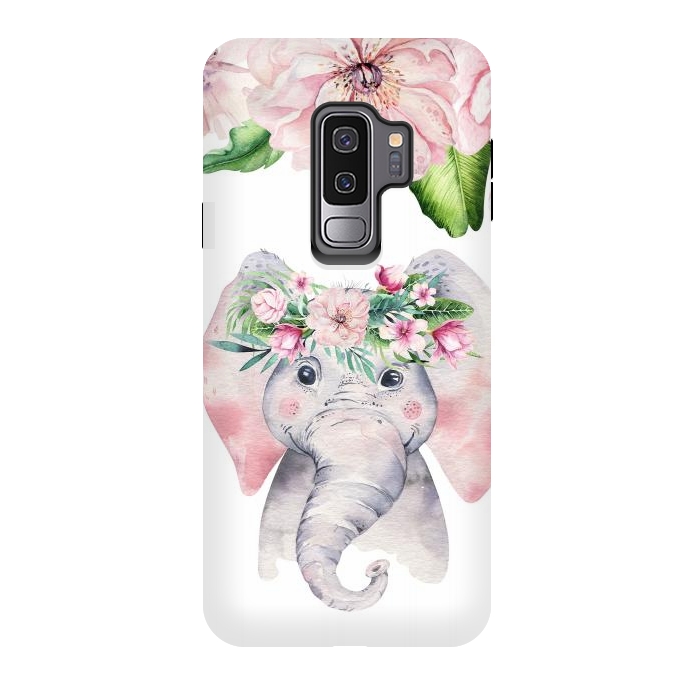 Galaxy S9 plus StrongFit Flower Elephant by  Utart