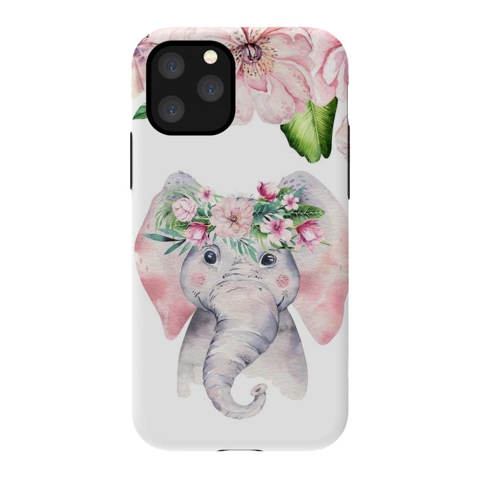 iPhone 11 Pro StrongFit Flower Elephant by  Utart