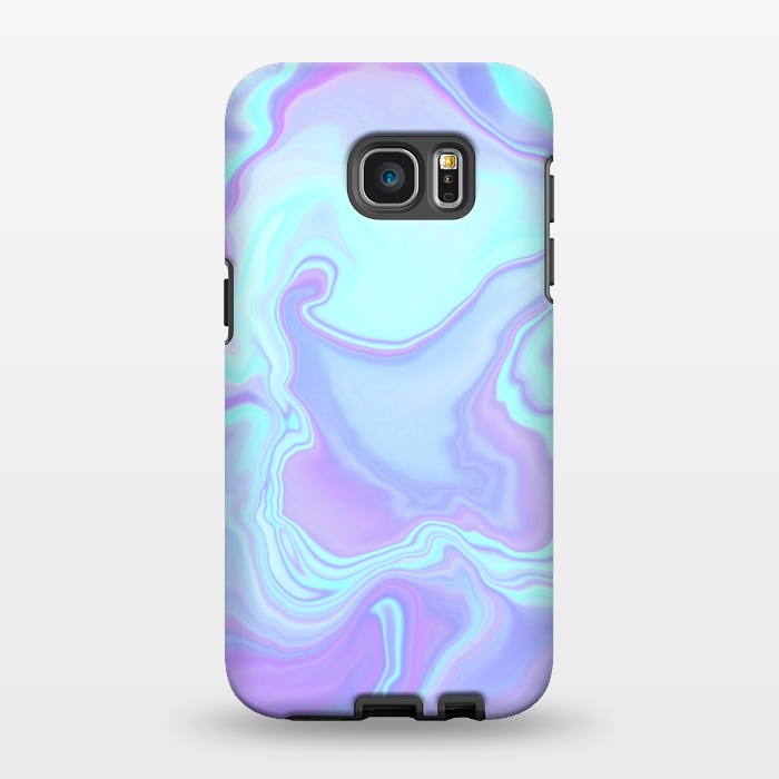 Galaxy S7 EDGE StrongFit turquoise and purple marble art by Jms