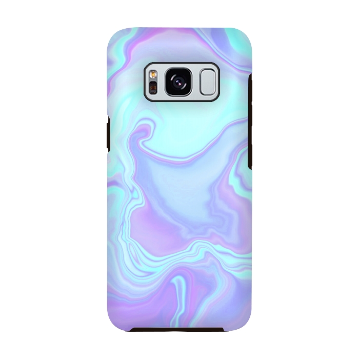 Galaxy S8 StrongFit turquoise and purple marble art by Jms