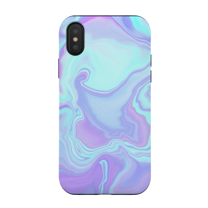 iPhone Xs / X StrongFit turquoise and purple marble art by Jms