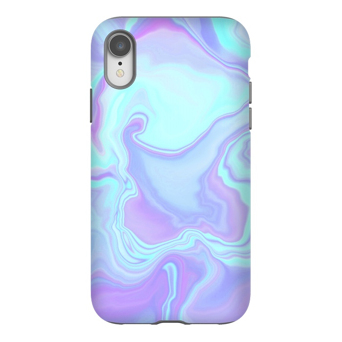 iPhone Xr StrongFit turquoise and purple marble art by Jms
