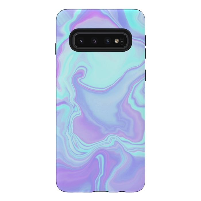Galaxy S10 StrongFit turquoise and purple marble art by Jms