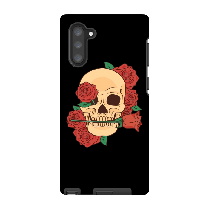 Galaxy Note 10 StrongFit RED ROSE SKULL BABY by MALLIKA