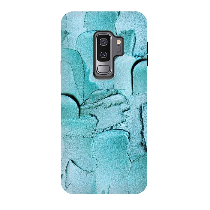 Galaxy S9 plus StrongFit Blue Acrylic Brush Strokes by  Utart