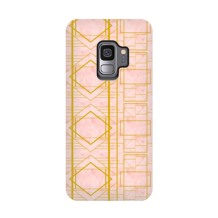 Galaxy S9 StrongFit Art Deco Blush by Uma Prabhakar Gokhale