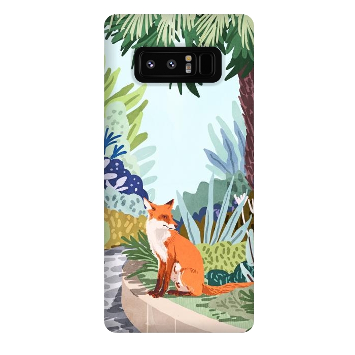 Galaxy Note 8 StrongFit Fox in The Garden | Animals Wildlife Botanical Nature Painting | Boho Colorful Jungle Illustration by Uma Prabhakar Gokhale