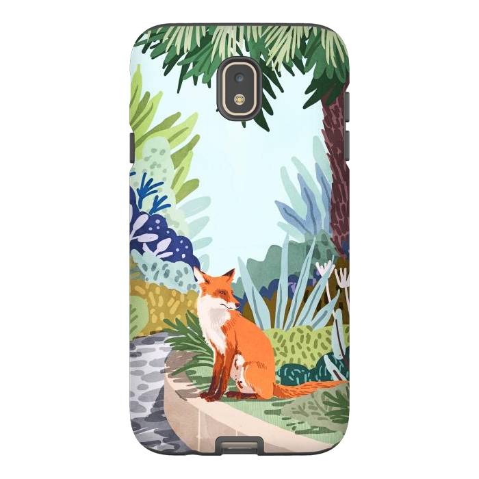 Galaxy J7 StrongFit Fox in The Garden | Animals Wildlife Botanical Nature Painting | Boho Colorful Jungle Illustration by Uma Prabhakar Gokhale