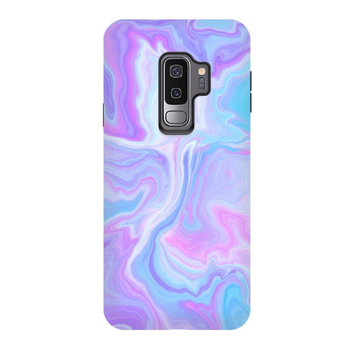 Galaxy S9 plus StrongFit Blue pink purple marble by Jms