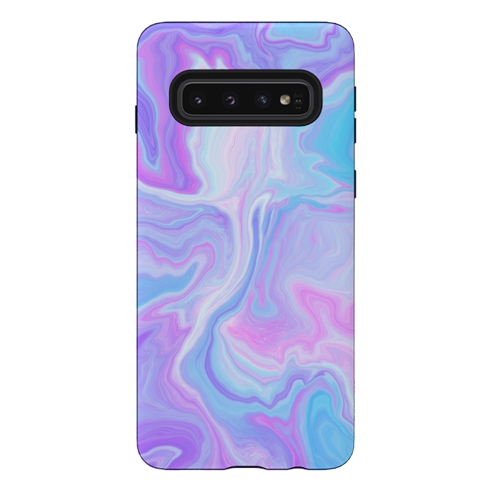 Galaxy S10 StrongFit Blue pink purple marble by Jms