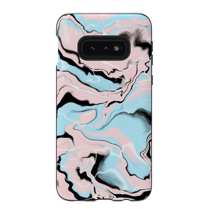 Galaxy S10e StrongFit Marble blue peach by Jms