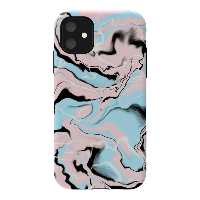iPhone 11 StrongFit Marble blue peach by Jms