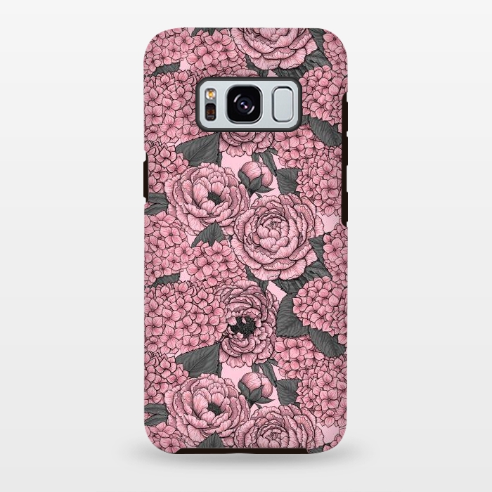 Galaxy S8 plus StrongFit Peony and hydrangea in pink by Katerina Kirilova