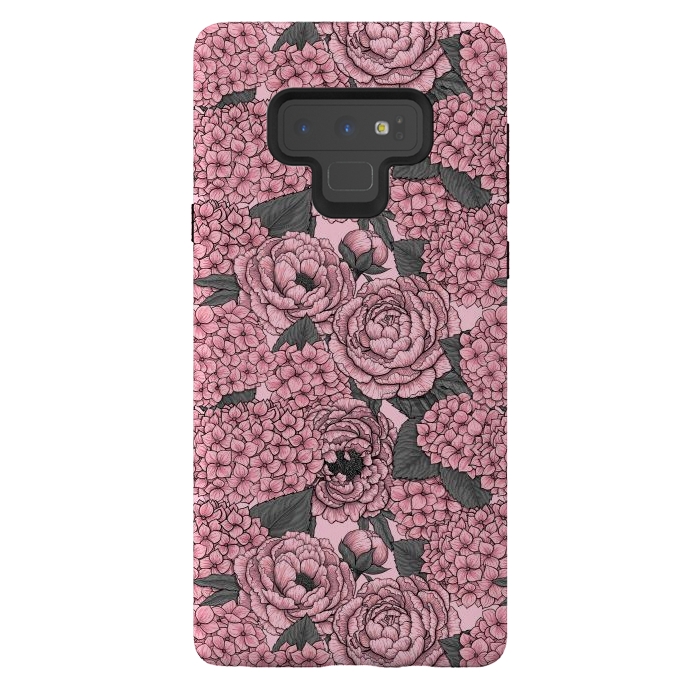 Galaxy Note 9 StrongFit Peony and hydrangea in pink by Katerina Kirilova