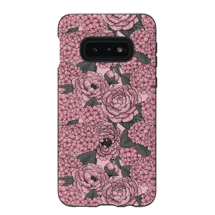 Galaxy S10e StrongFit Peony and hydrangea in pink by Katerina Kirilova