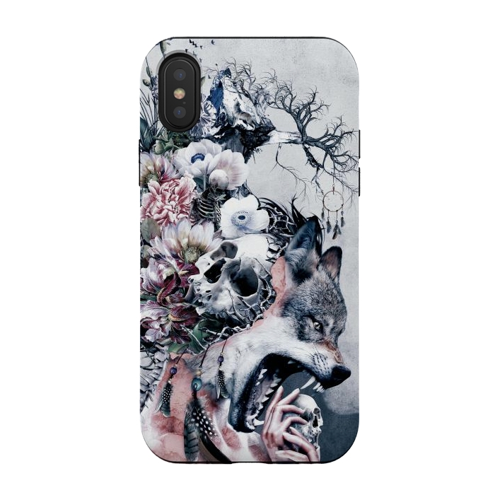 iPhone Xs / X StrongFit Wolf and Skulls by Riza Peker