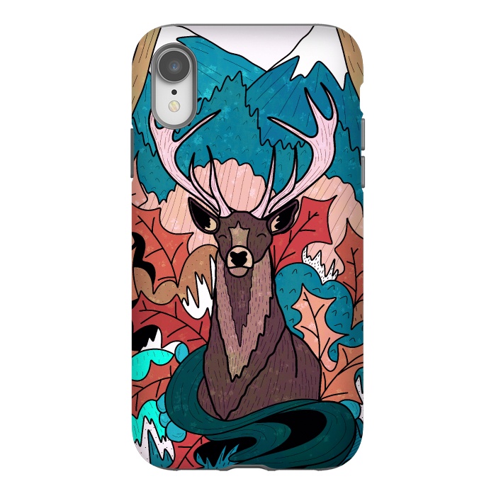 iPhone Xr StrongFit Winter deer forest by Steve Wade (Swade)